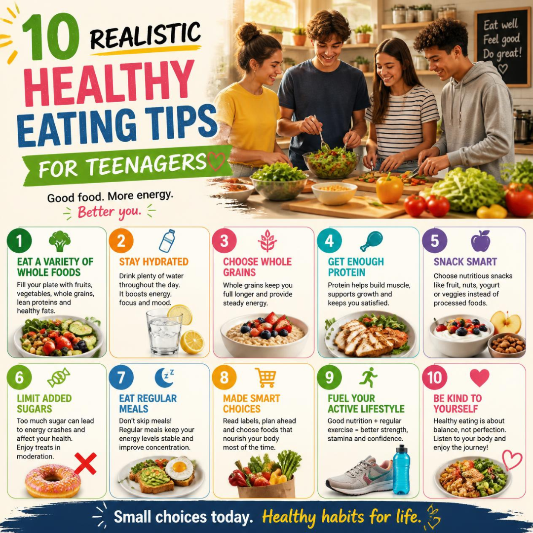 10 Realistic Healthy Eating Tips for Teenagers